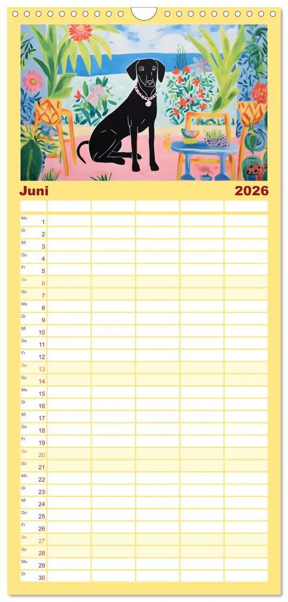 Bild: 9783516498028 | Familienplaner 2026 - Hunde Kunstwerke - Hunde im Stil des...