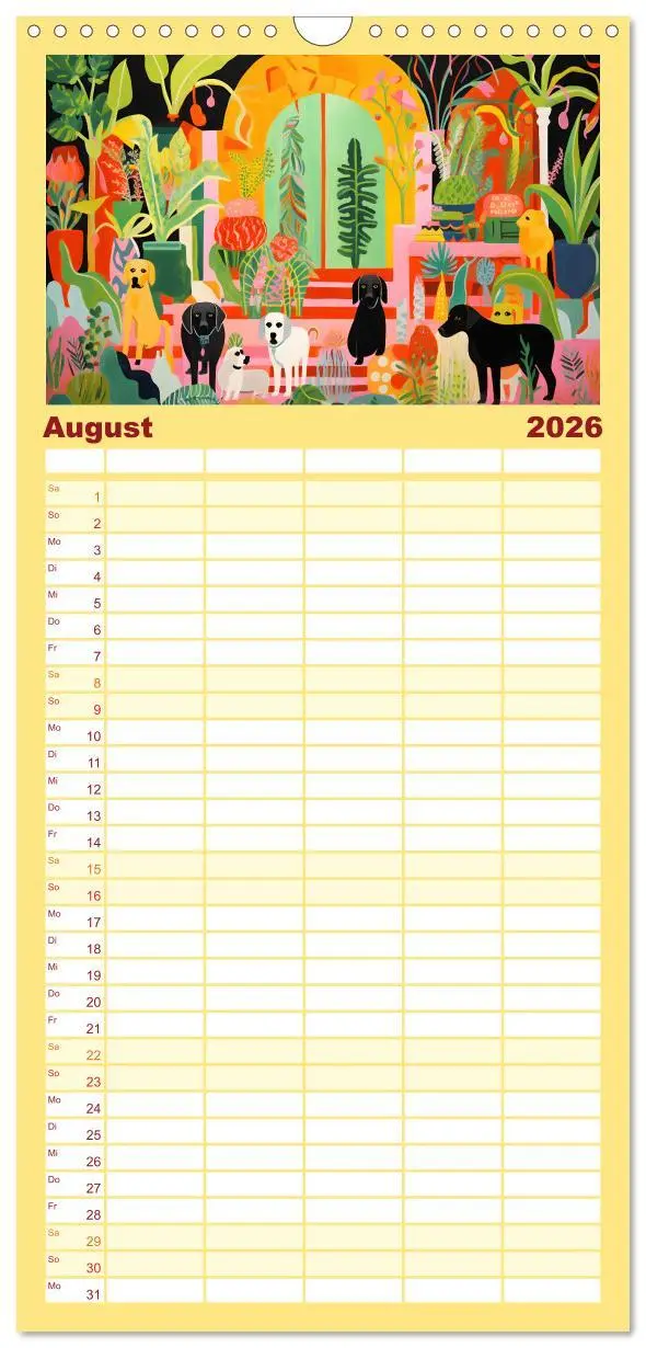Bild: 9783516498028 | Familienplaner 2026 - Hunde Kunstwerke - Hunde im Stil des...