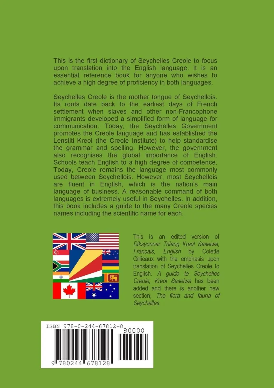 Rückseite: 9780244678128 | THE SEYCHELLES CREOLE - ENGLISH DICTIONARY | Pangaea Portraits | Buch