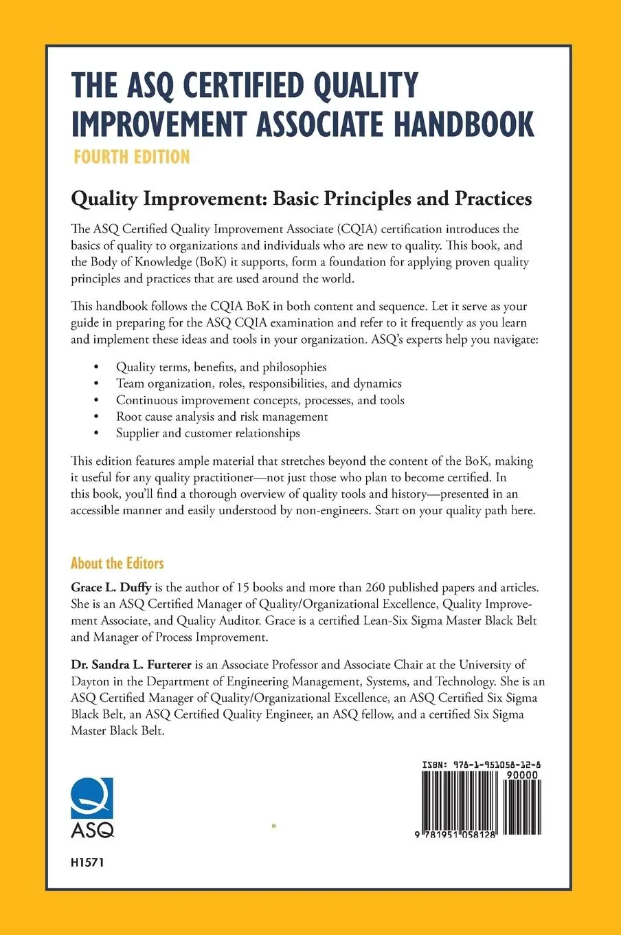 Rückseite: 9781951058128 | The ASQ Certified Quality Improvement Associate Handbook | Buch | 2020
