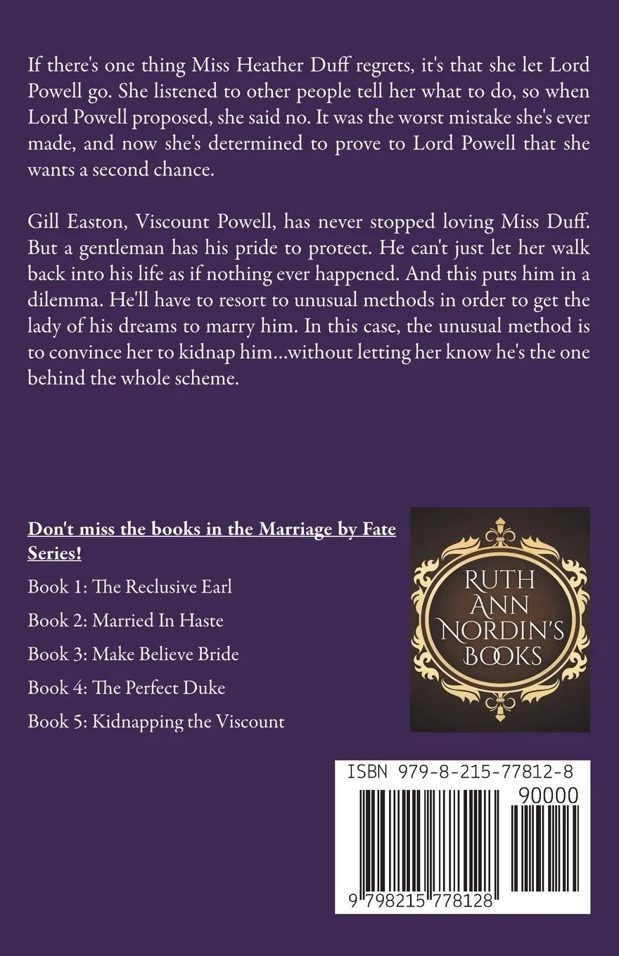Rückseite: 9798215778128 | Kidnapping the Viscount | Ruth Ann Nordin | Taschenbuch | Englisch