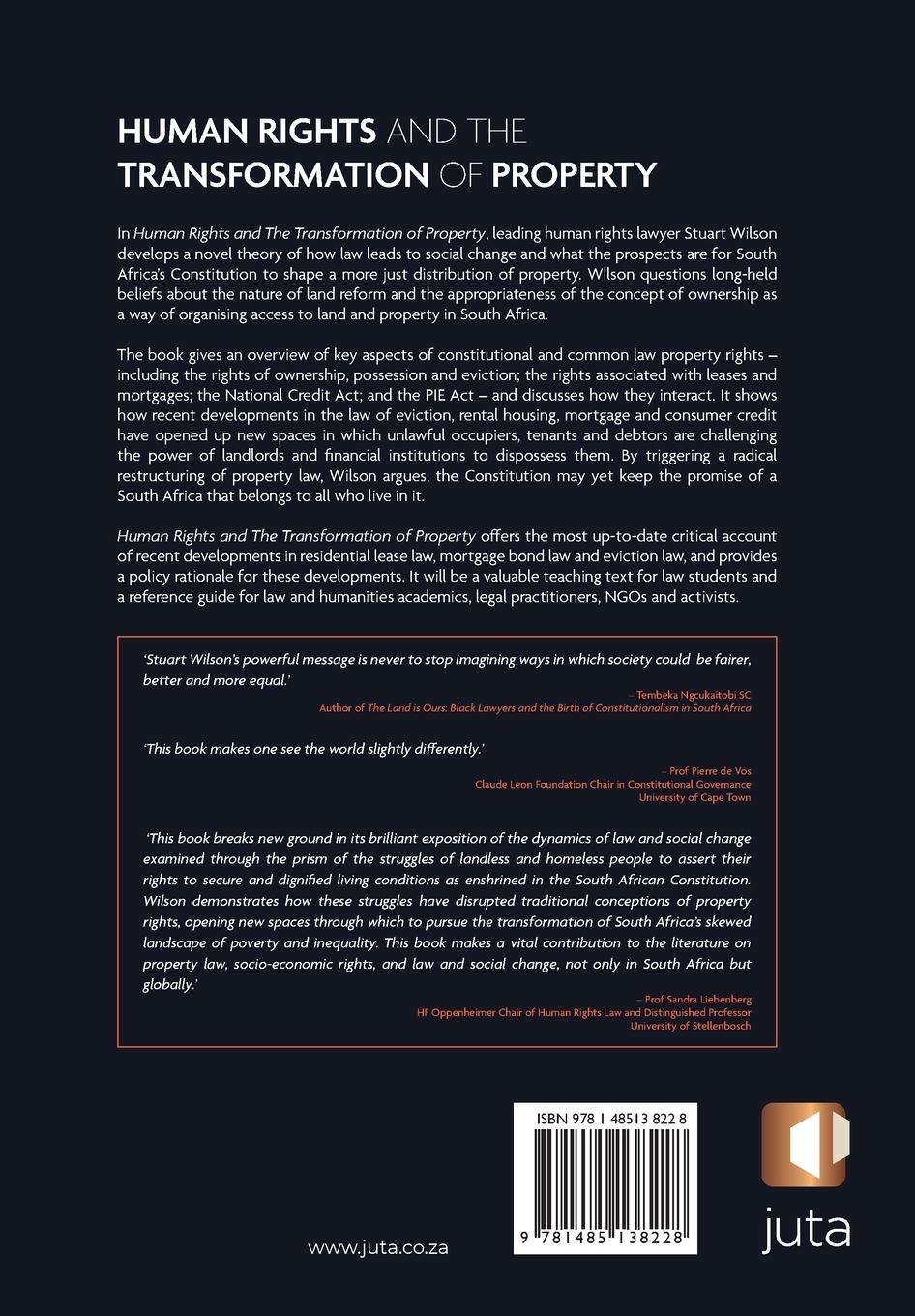 Rückseite: 9781485138228 | Human Rights and the Transformation of Property | Stuart Wilson | Buch