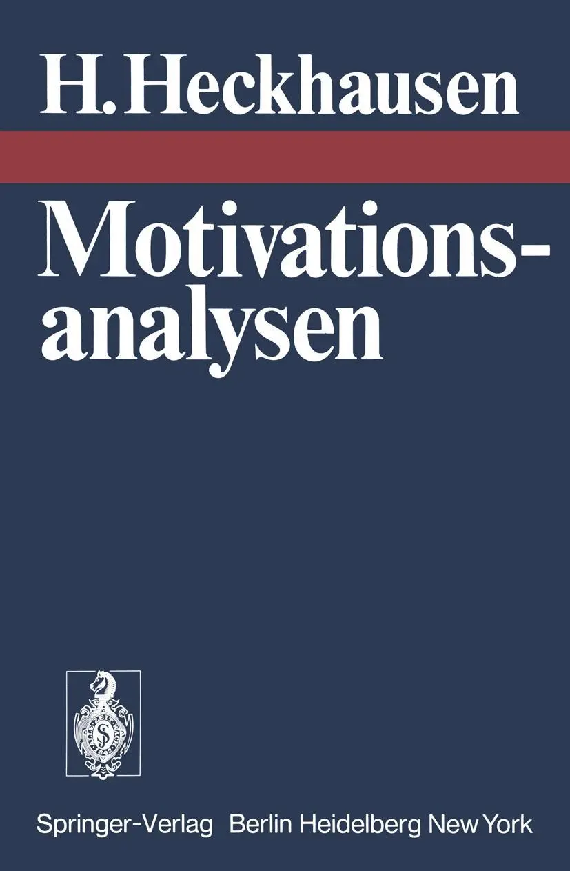 Cover: 9783540068228 | Motivationsanalysen | H. Heckhausen | Taschenbuch | viii | Deutsch