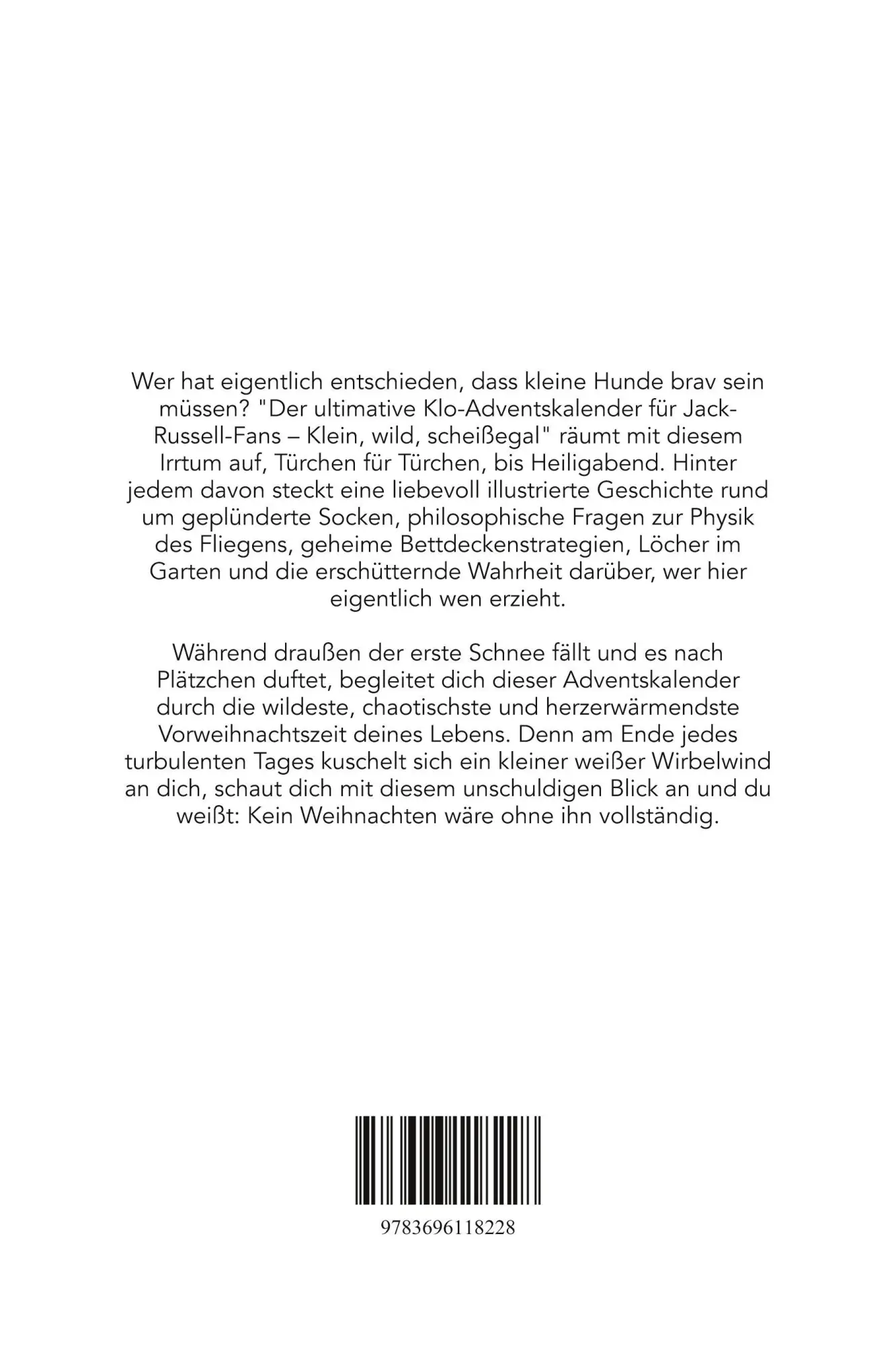 Rückseite: 9783696118228 | Der ultimative Klo-Adventskalender für Jack-Russell-Fans | Hofmann