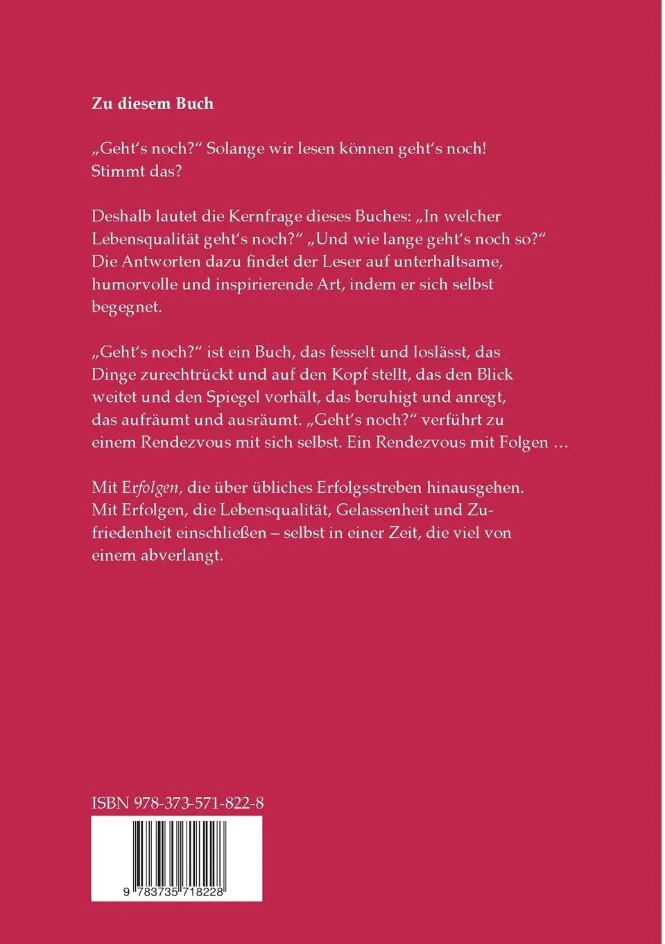 Rückseite: 9783735718228 | Geht's noch? | Dirk Rauh | Taschenbuch | 172 S. | Deutsch | 2016