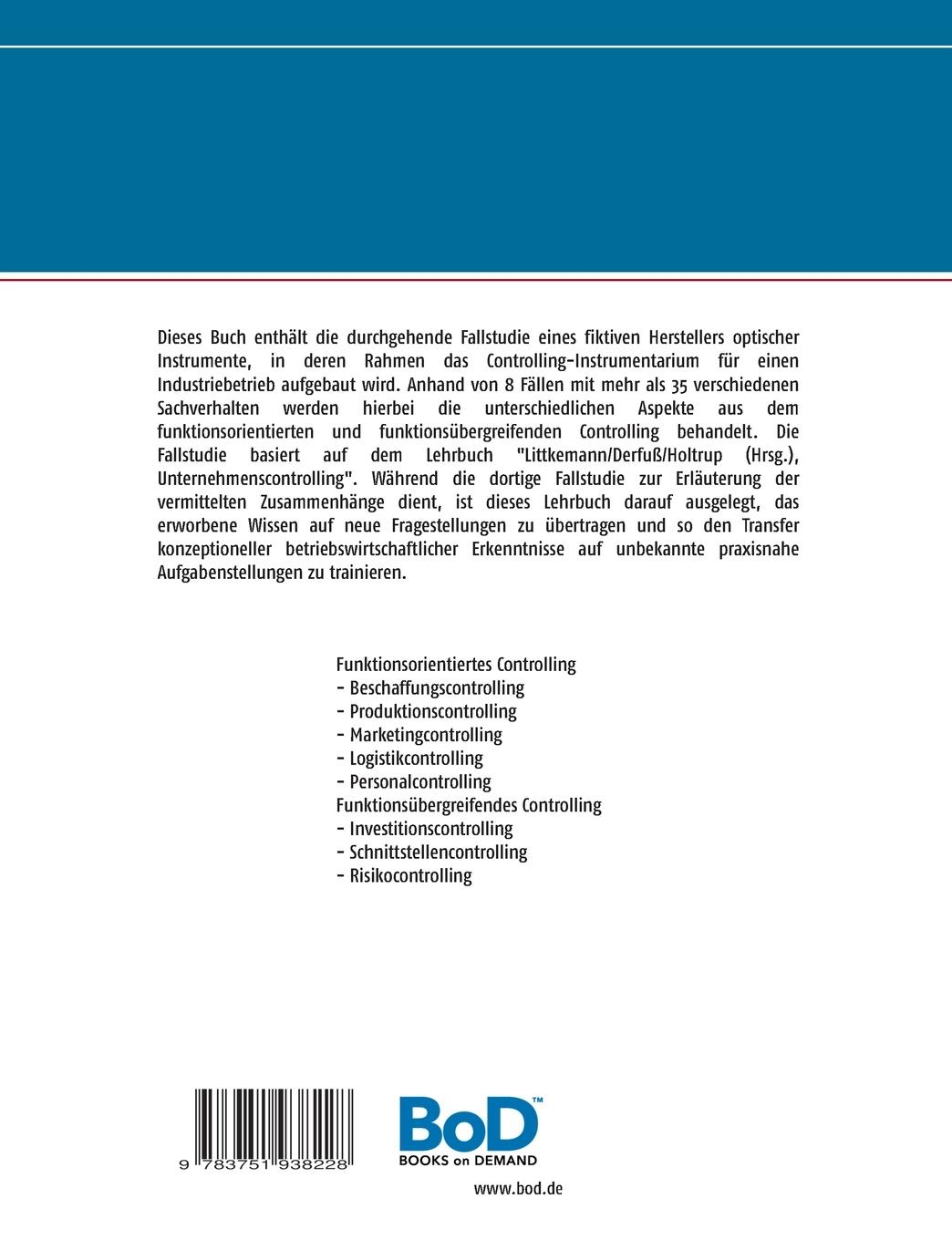 Rückseite: 9783751938228 | Fallstudie zum Unternehmenscontrolling | Heinz Rittich | Taschenbuch