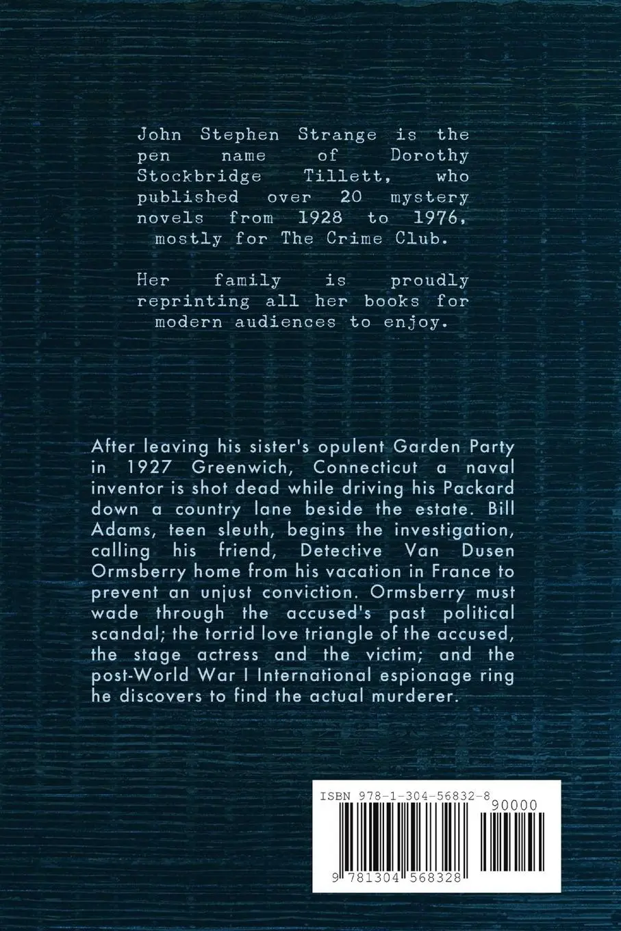 Rückseite: 9781304568328 | The Clue of the Second Murder | John Stephen Strange | Taschenbuch