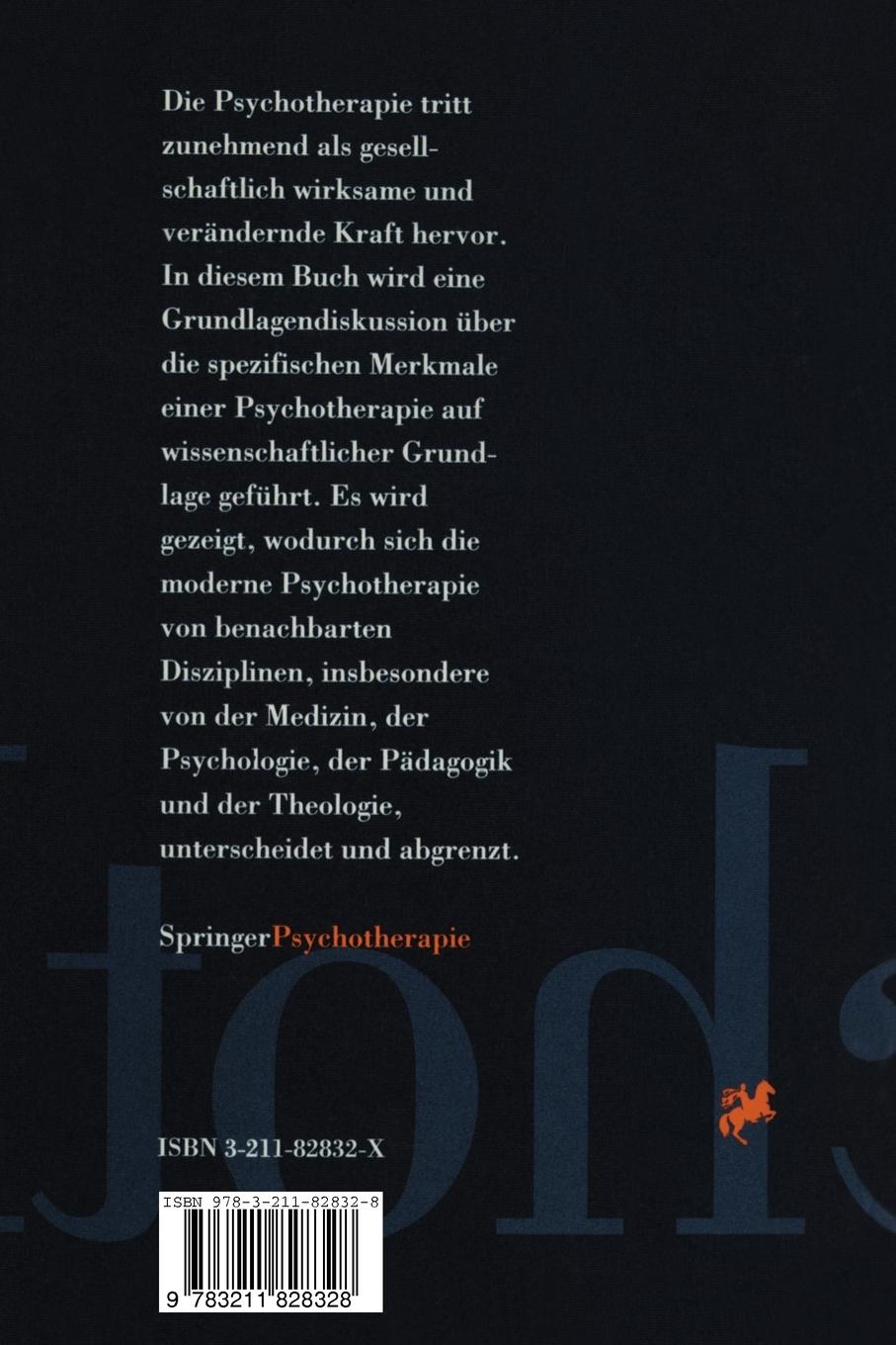 Rückseite: 9783211828328 | Psychotherapie - eine neue Wissenschaft vom Menschen | Alfred Pritz