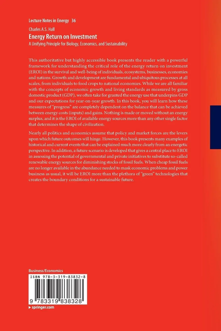 Rückseite: 9783319838328 | Energy Return on Investment | Charles A. S. Hall | Taschenbuch | xii