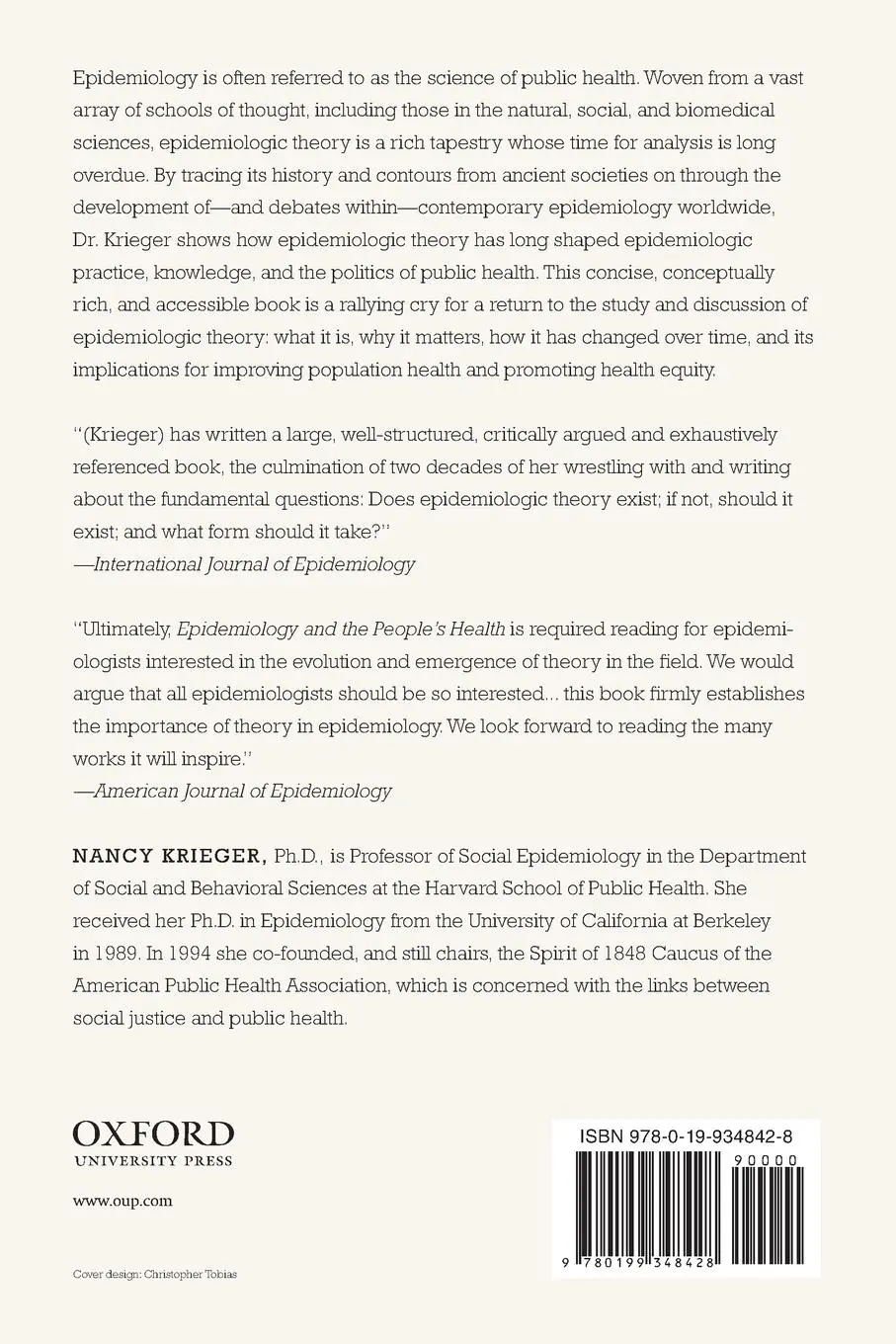 Rückseite: 9780199348428 | Epidemiology and the People's Health | Theory and Context | Krieger