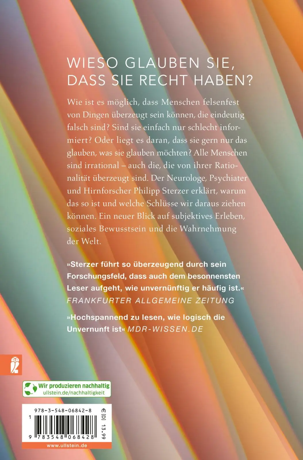 Rückseite: 9783548068428 | Die Illusion der Vernunft | Philipp Sterzer | Taschenbuch | 320 S.