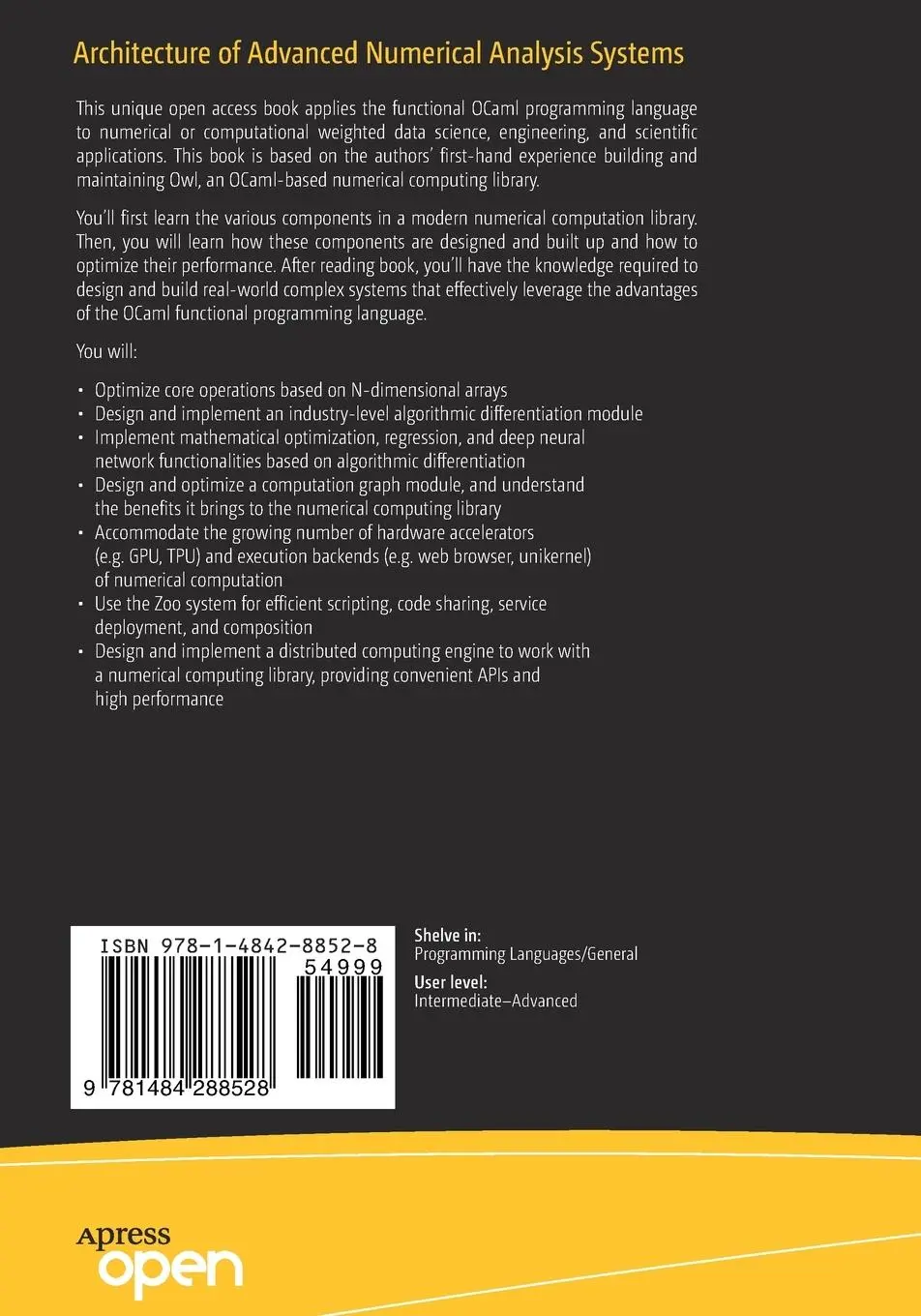 Rückseite: 9781484288528 | Architecture of Advanced Numerical Analysis Systems | Zhao (u. a.)
