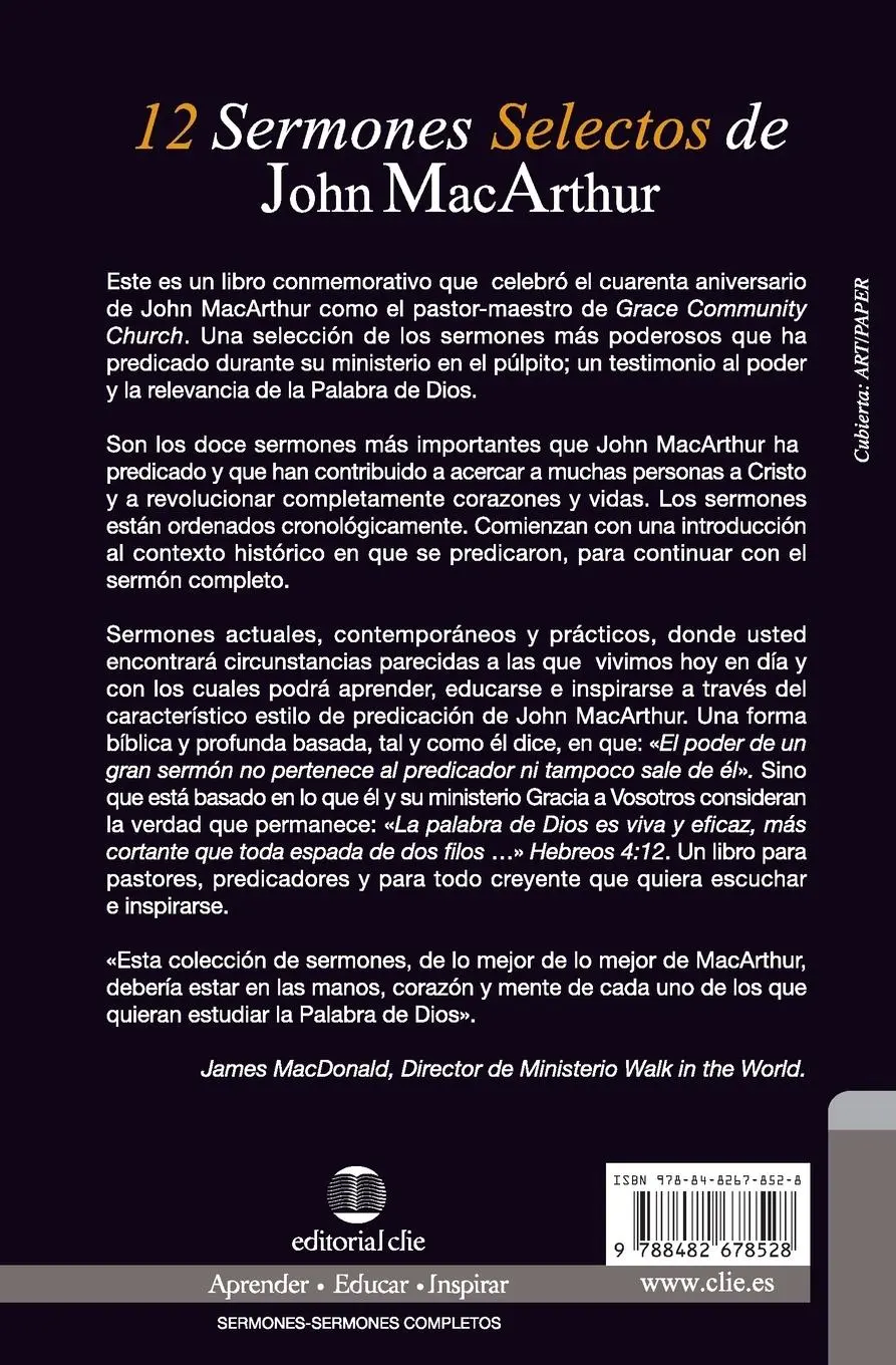 Rückseite: 9788482678528 | 12 Sermones selectos de John MacArthur | John F. Macarthur | Buch