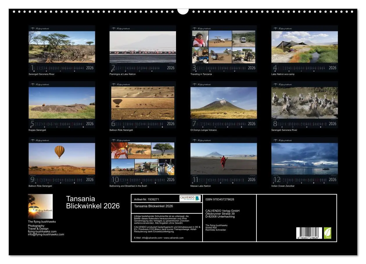 Bild: 9783457278628 | Tansania Blickwinkel 2026 (Wandkalender 2026 DIN A2 quer), CALVENDO...