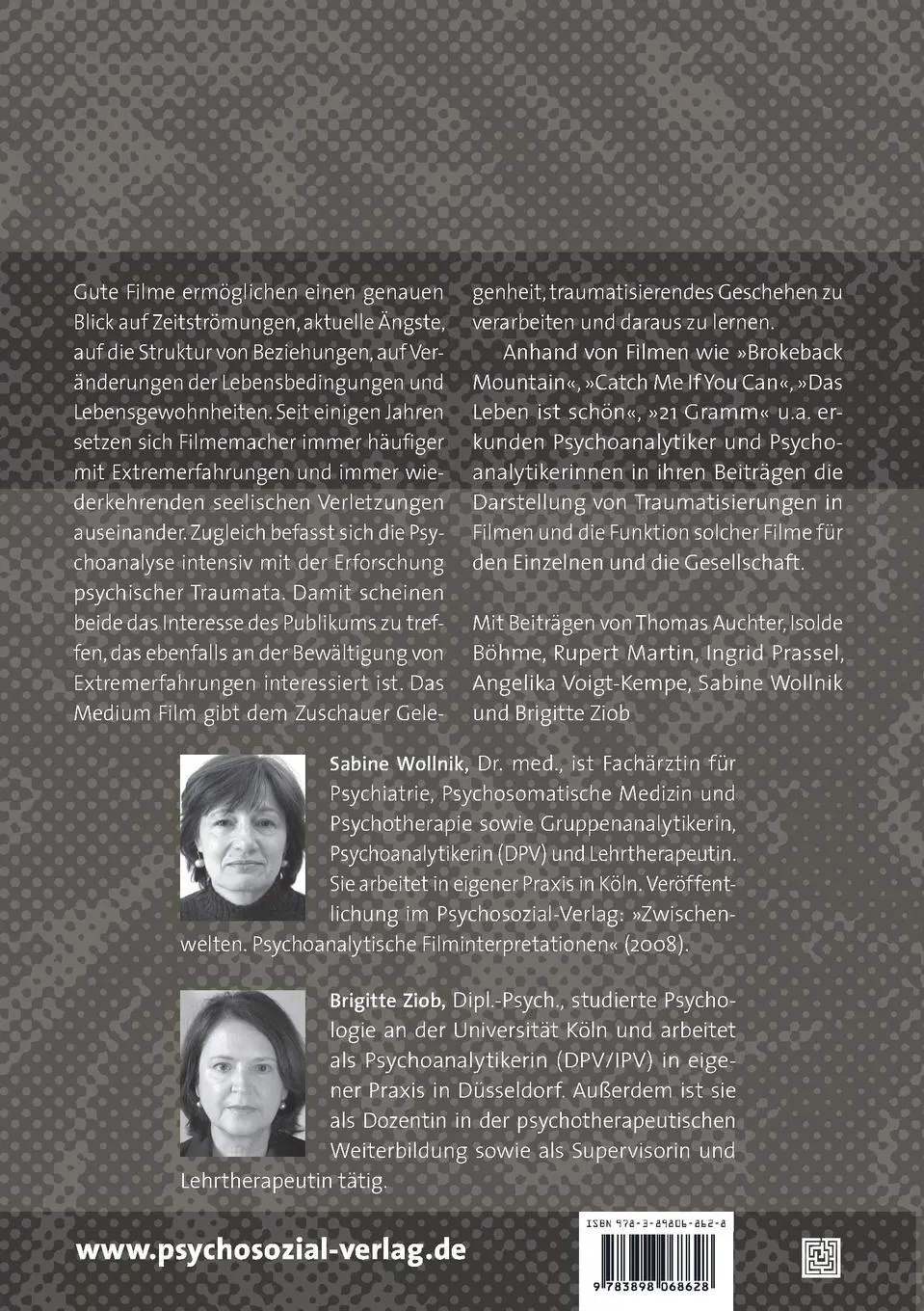 Rückseite: 9783898068628 | Trauma im Film | Sabine Wollnik (u. a.) | Taschenbuch | 258 S. | 2010