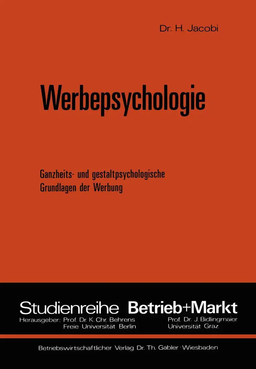 Cover: 9783409368728 | Werbepsychologie | Helmut Jacobi | Taschenbuch | 140 S. | Deutsch