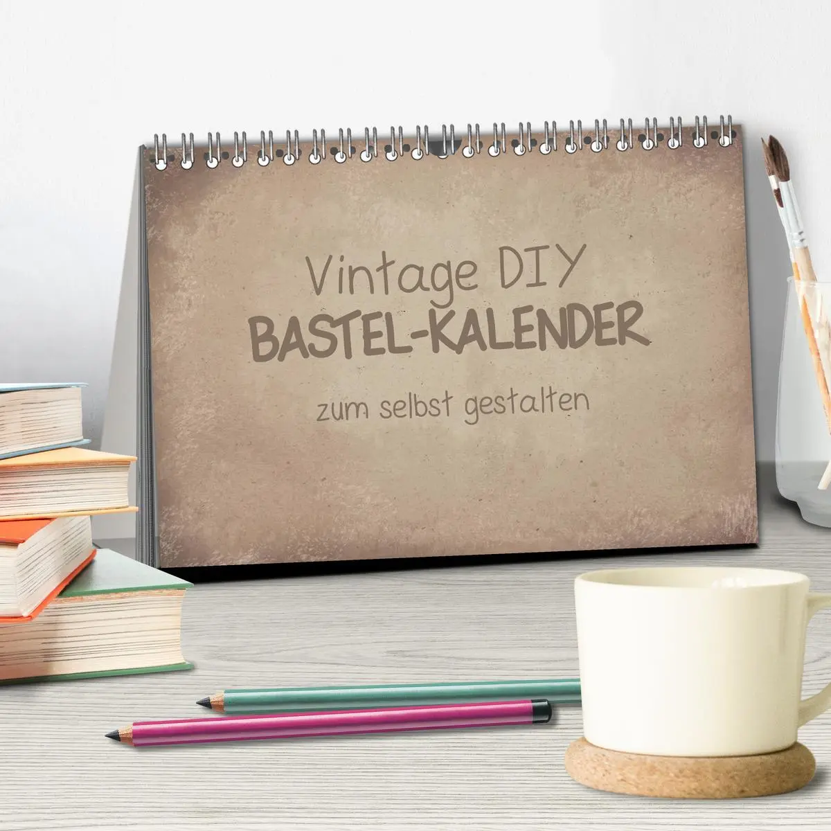 Bild: 9783457718728 | Vintage DIY Bastel-Kalender (Tischkalender 2026 DIN A5 quer),...