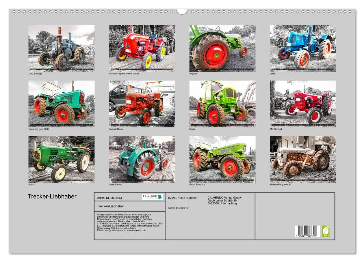 Bild: 9783457888728 | Trecker-Liebhaber (Wandkalender 2026 DIN A2 quer), CALVENDO...