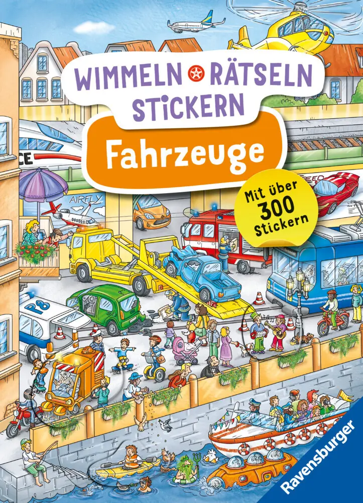 Cover: 9783473488728 | Wimmeln, Rätseln, Stickern: Fahrzeuge | Stefan Lohr | Broschüre | 2025