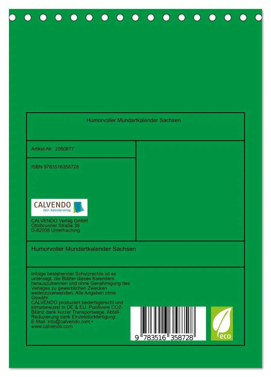 Bild: 9783516358728 | Humorvoller Mundartkalender Sachsen (Tischkalender 2026 DIN A5...