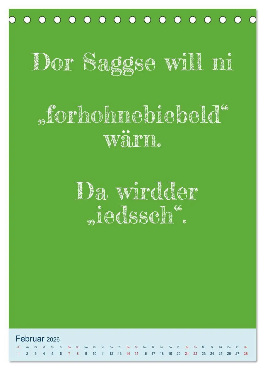 Bild: 9783516358728 | Humorvoller Mundartkalender Sachsen (Tischkalender 2026 DIN A5...