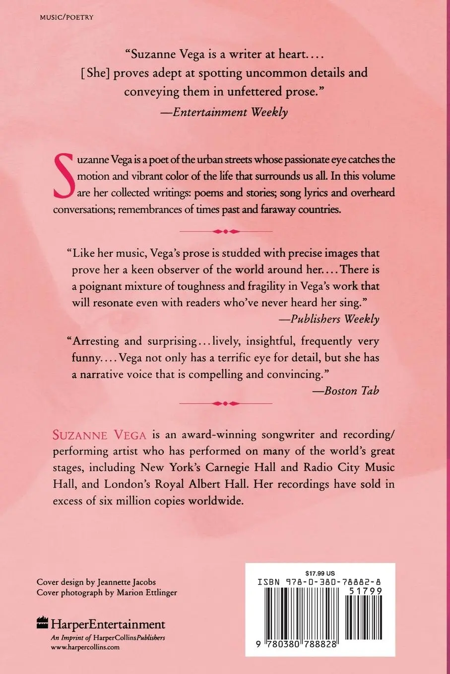 Rückseite: 9780380788828 | The Passionate Eye | : The Collected Writing of Suzanne Vega | Vega