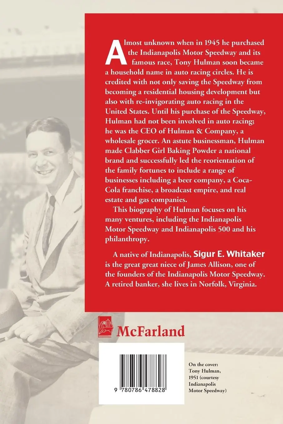 Rückseite: 9780786478828 | Tony Hulman | The Man Who Saved the Indianapolis Motor Speedway | Buch