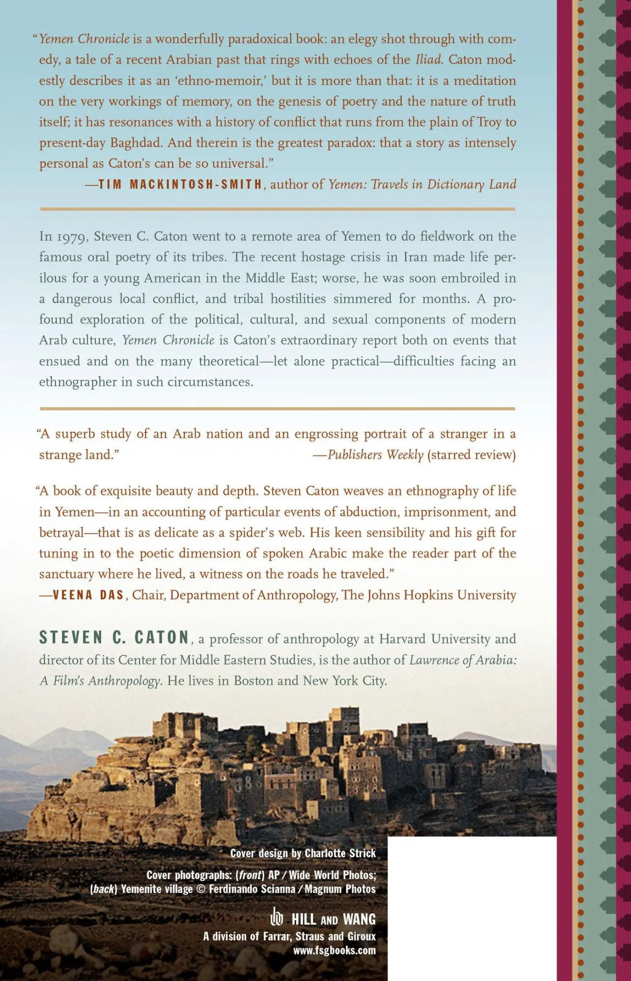 Rückseite: 9780809098828 | Yemen Chronicle | Steven C. Caton | Taschenbuch | Englisch | 2006