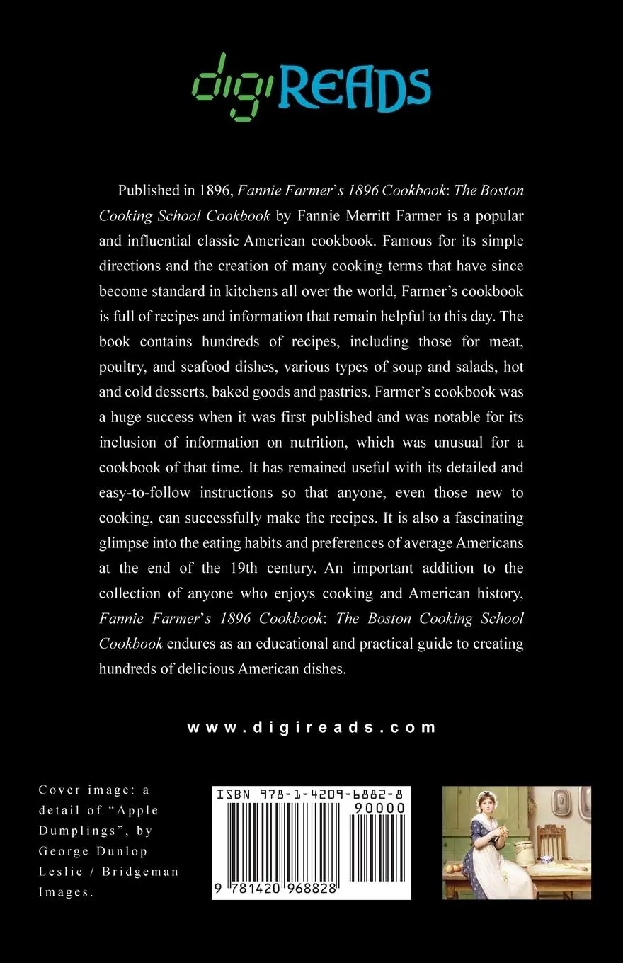 Rückseite: 9781420968828 | Fannie Farmer's 1896 Cookbook | The Boston Cooking School Cookbook