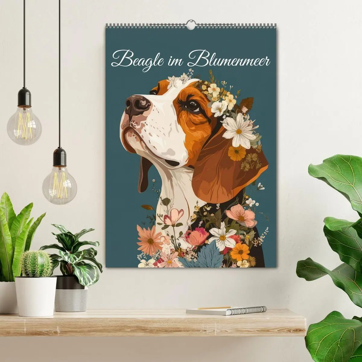 Bild: 9783516658828 | Beagle im Blumenmeer (Wandkalender 2026 DIN A2 hoch), CALVENDO...