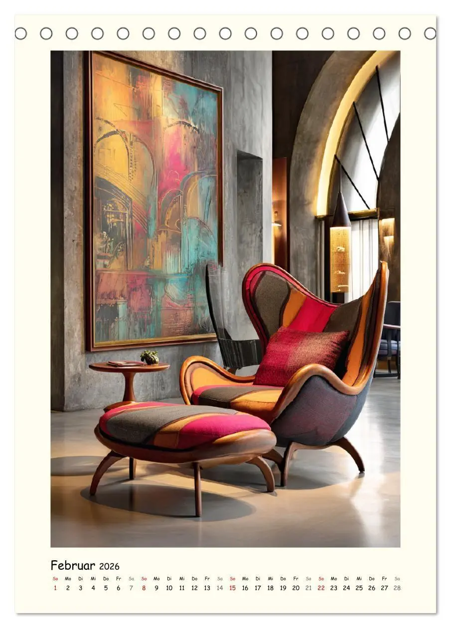 Bild: 9783516728828 | Luxuriöse Sesselträume. Elegante Sitzmöbel im Raum (Tischkalender...
