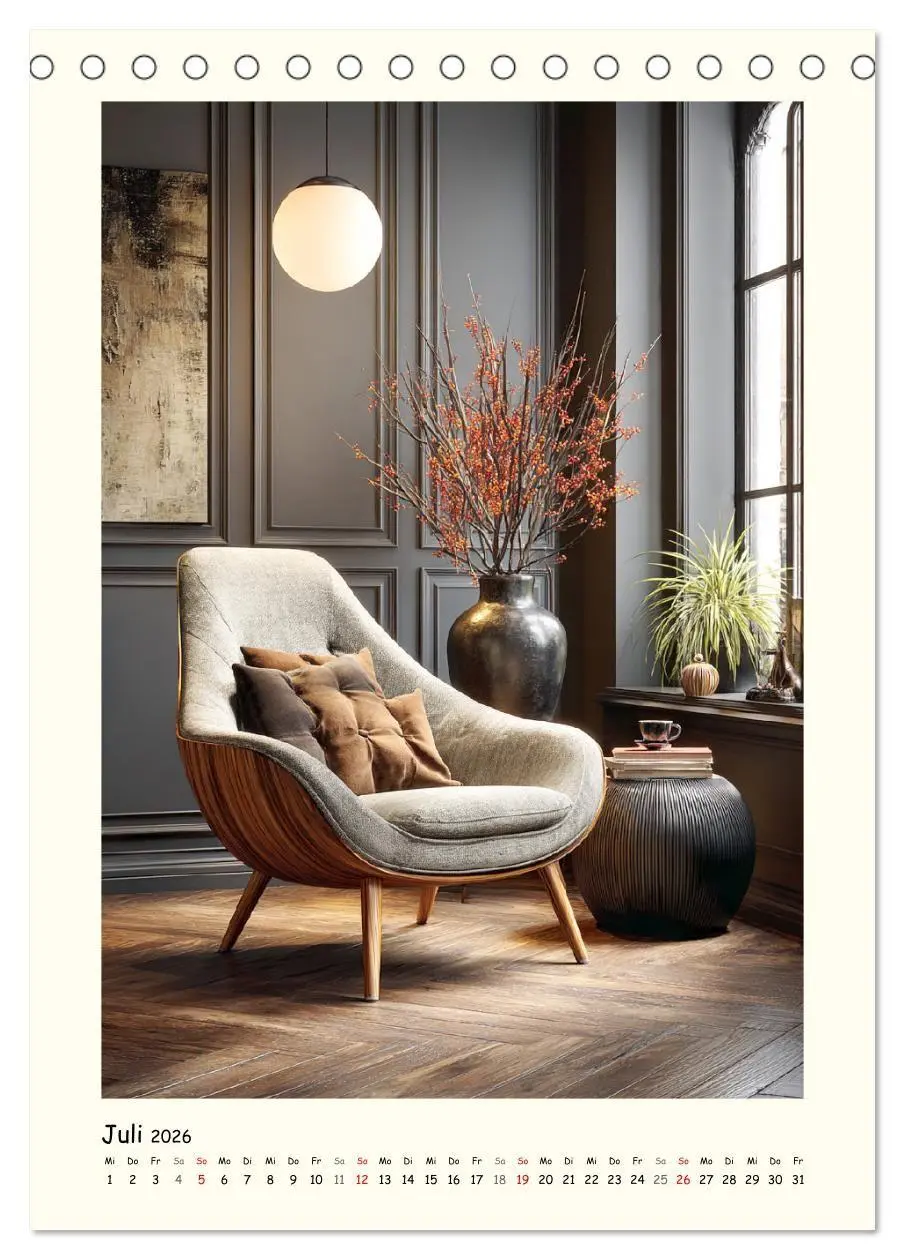 Bild: 9783516728828 | Luxuriöse Sesselträume. Elegante Sitzmöbel im Raum (Tischkalender...