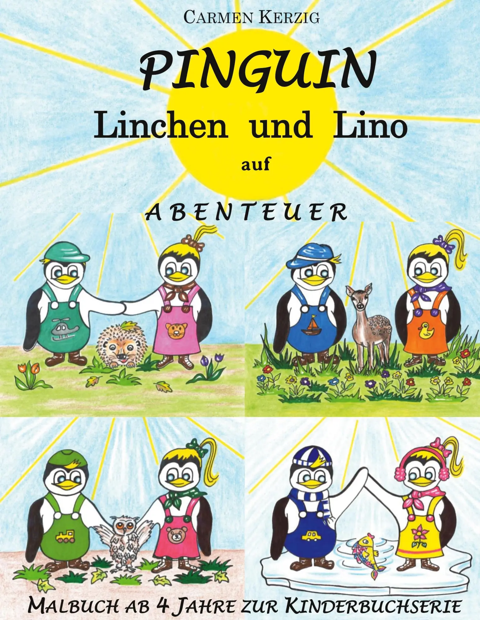 Cover: 9783752898828 | Malbuch zu Pinguin Linchen und Lino auf Abenteuer | Carmen Kerzig