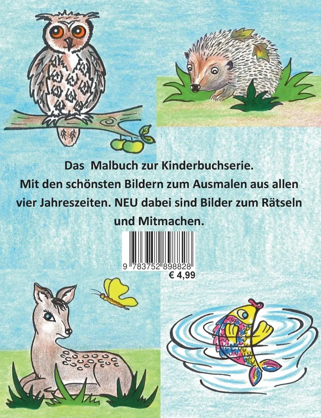 Rückseite: 9783752898828 | Malbuch zu Pinguin Linchen und Lino auf Abenteuer | Carmen Kerzig