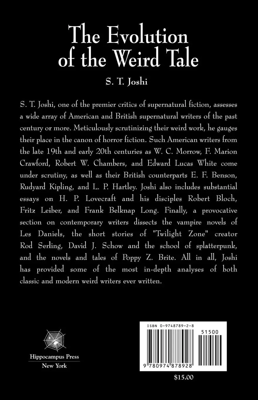 Rückseite: 9780974878928 | The Evolution of the Weird Tale | S. T. Joshi | Taschenbuch | Englisch