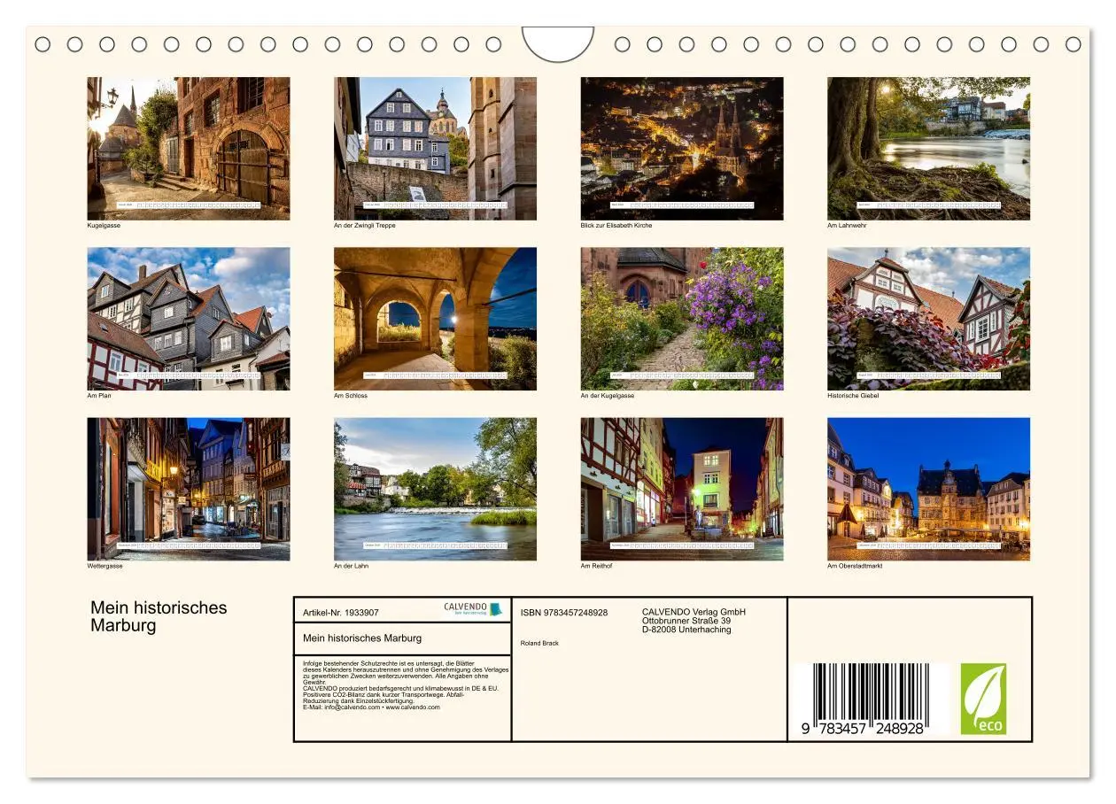 Bild: 9783457248928 | Mein historisches Marburg (Wandkalender 2026 DIN A4 quer), CALVENDO...