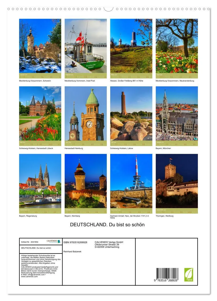 Bild: 9783516268928 | DEUTSCHLAND. Du bist so schön (hochwertiger Premium Wandkalender...