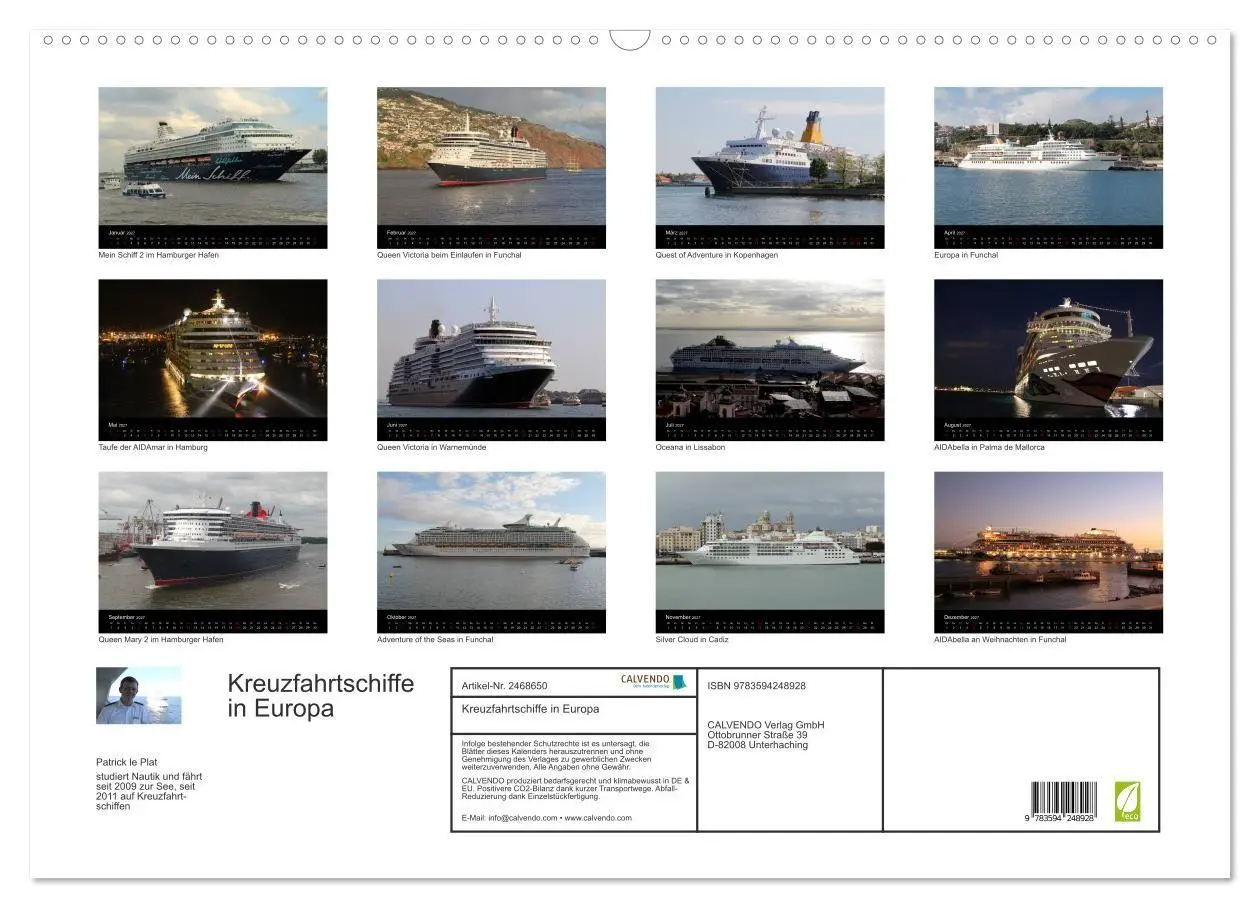 Bild: 9783594248928 | Kreuzfahrtschiffe in Europa (Wandkalender 2027 DIN A2 quer),...