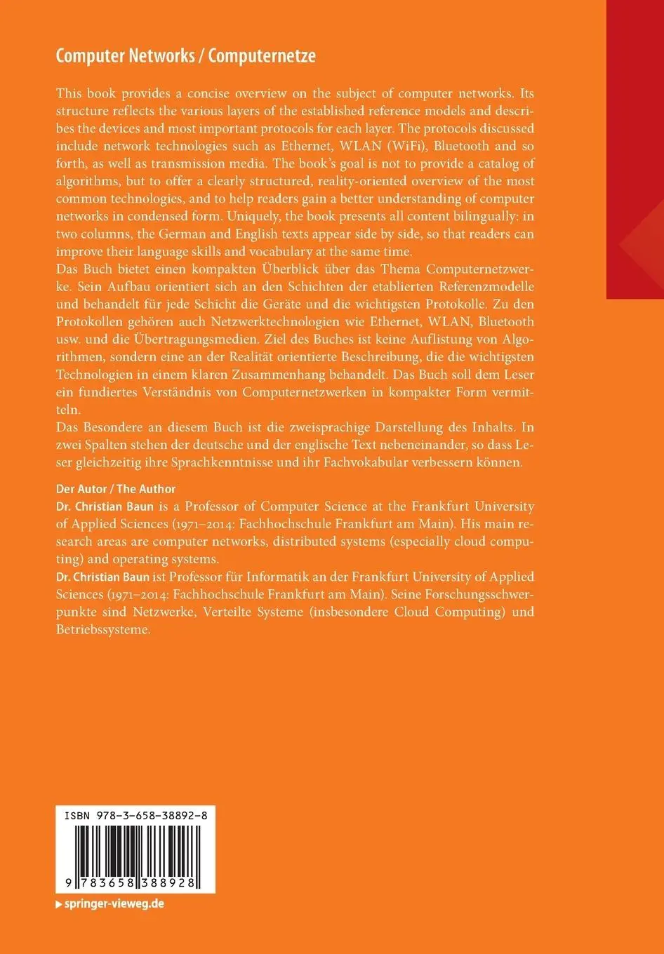 Rückseite: 9783658388928 | Computer Networks / Computernetze | Christian Baun | Taschenbuch