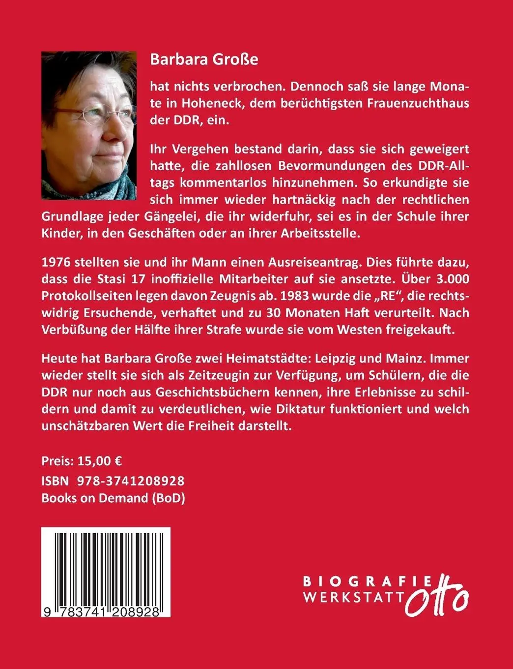 Rückseite: 9783741208928 | Aus der DDR-Diktatur in die Mainzer Freiheit | Barbara Große | Buch