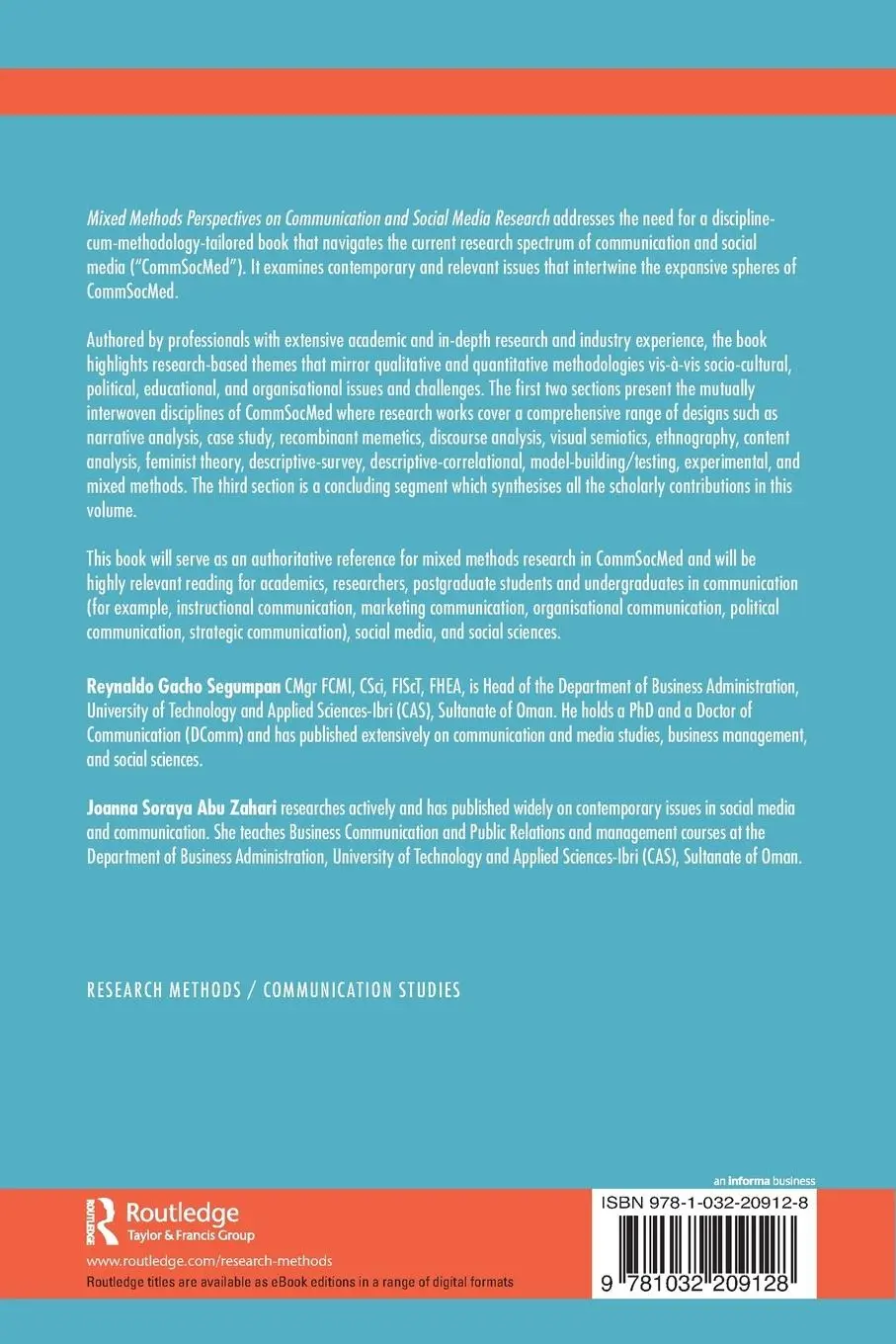 Rückseite: 9781032209128 | Mixed Methods Perspectives on Communication and Social Media Research