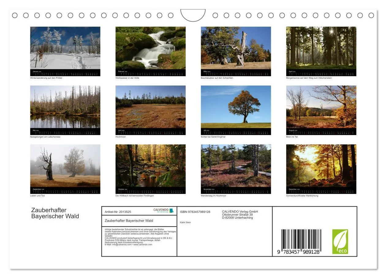 Bild: 9783457989128 | Zauberhafter Bayerischer Wald (Wandkalender 2026 DIN A4 quer),...