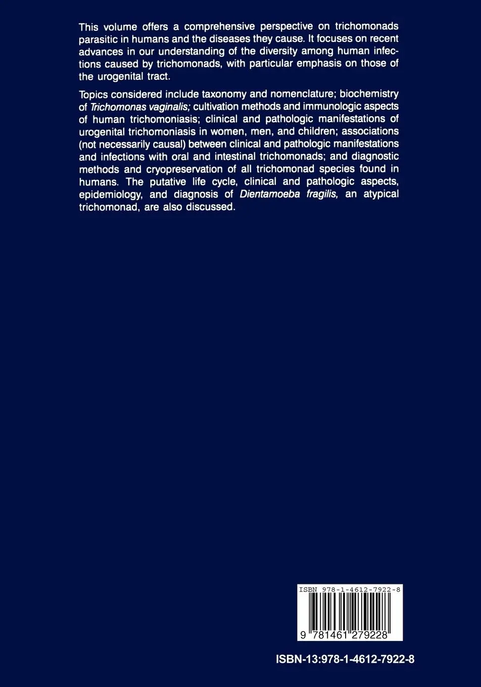 Rückseite: 9781461279228 | Trichomonads Parasitic in Humans | B. M. Honigberg | Taschenbuch | x