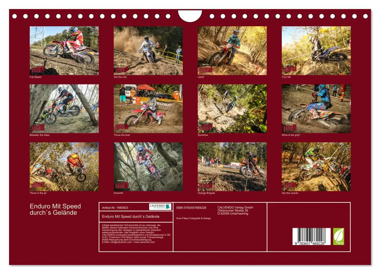 Bild: 9783457669228 | Enduro Mit Speed durch`s Gelände (Wandkalender 2026 DIN A4 quer),...