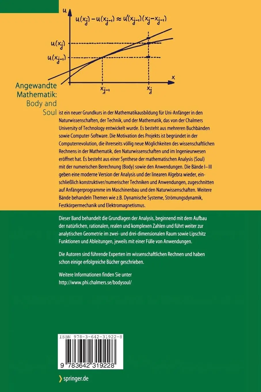 Rückseite: 9783642319228 | Angewandte Mathematik: Body and Soul | Kenneth Eriksson (u. a.) | Buch