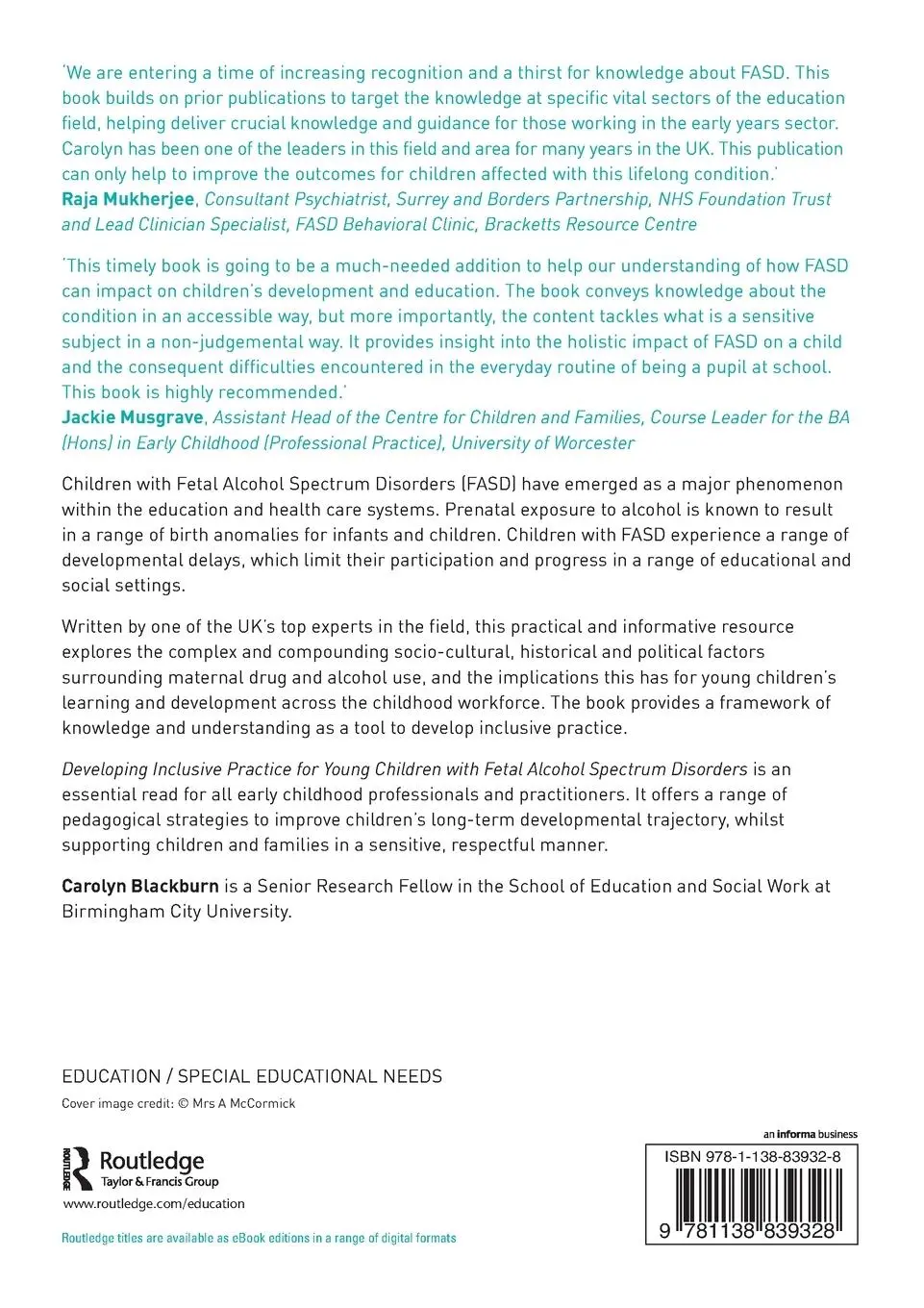Rückseite: 9781138839328 | Developing Inclusive Practice for Young Children with Fetal Alcohol...
