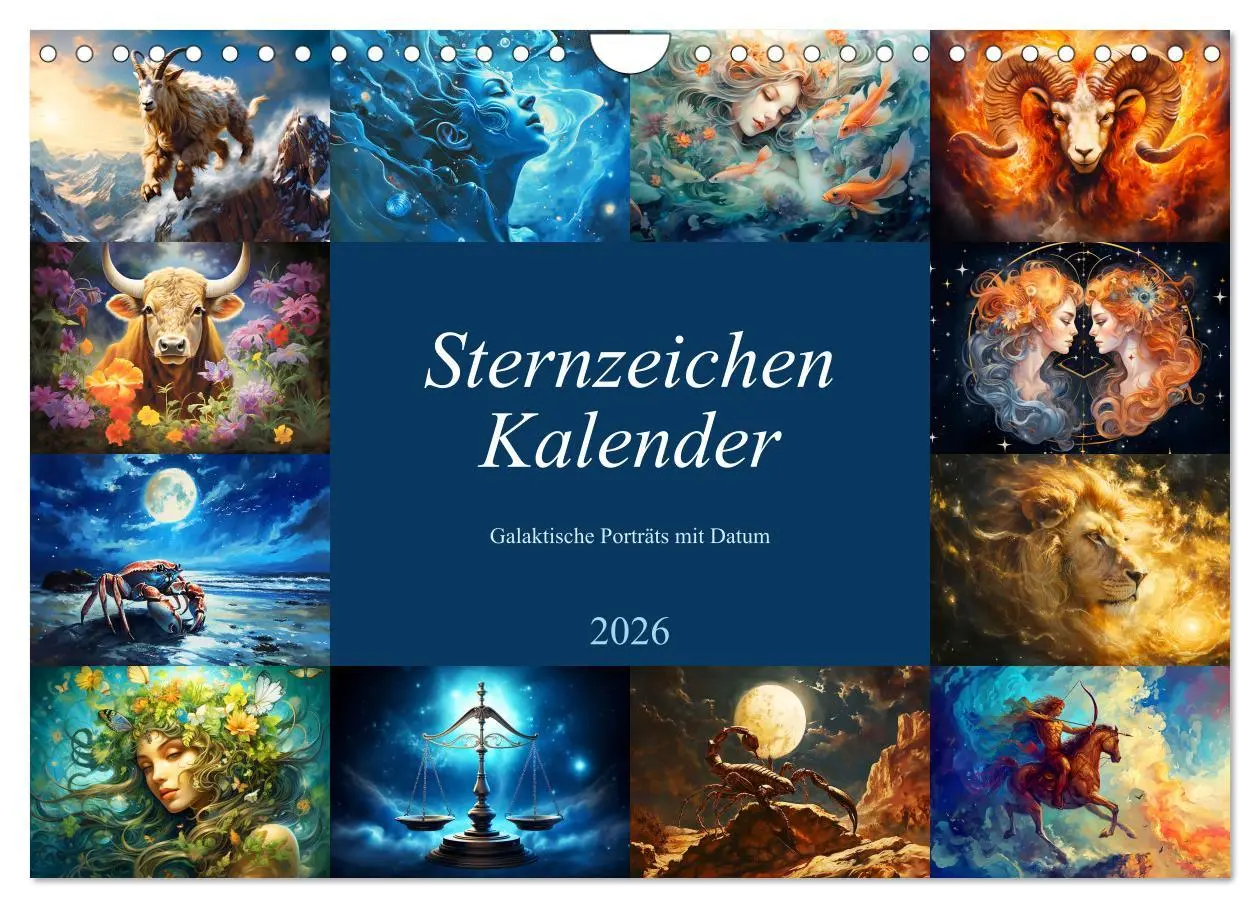 Cover: 9783457349328 | Sternzeichen-Kalender - Galaktische Porträts mit Datum...