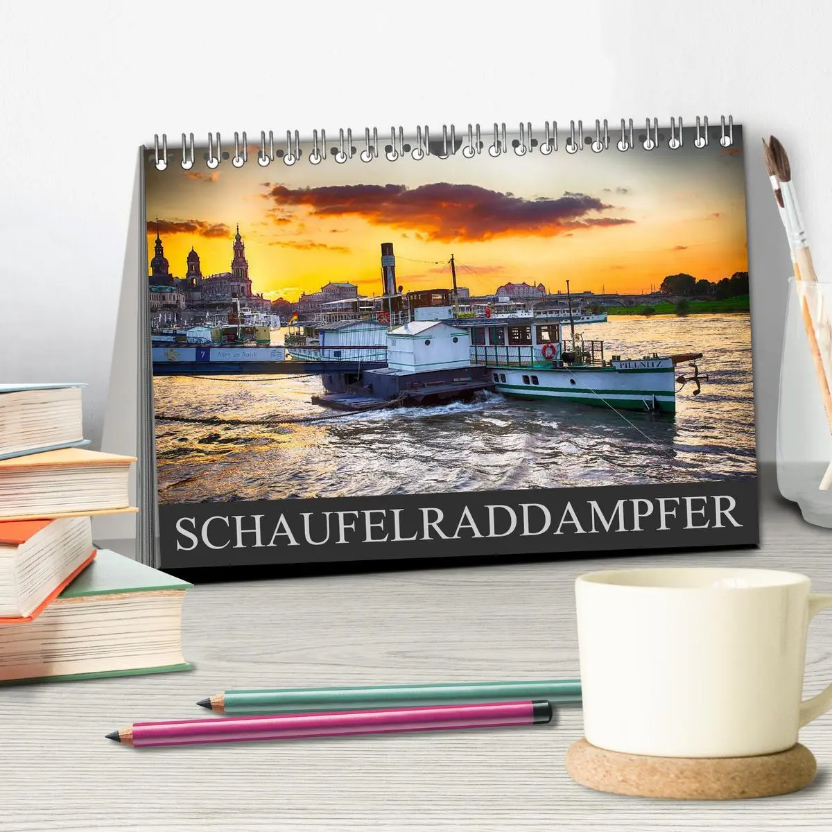 Bild: 9783516059328 | Schaufelraddampfer (Tischkalender 2026 DIN A5 quer), CALVENDO...