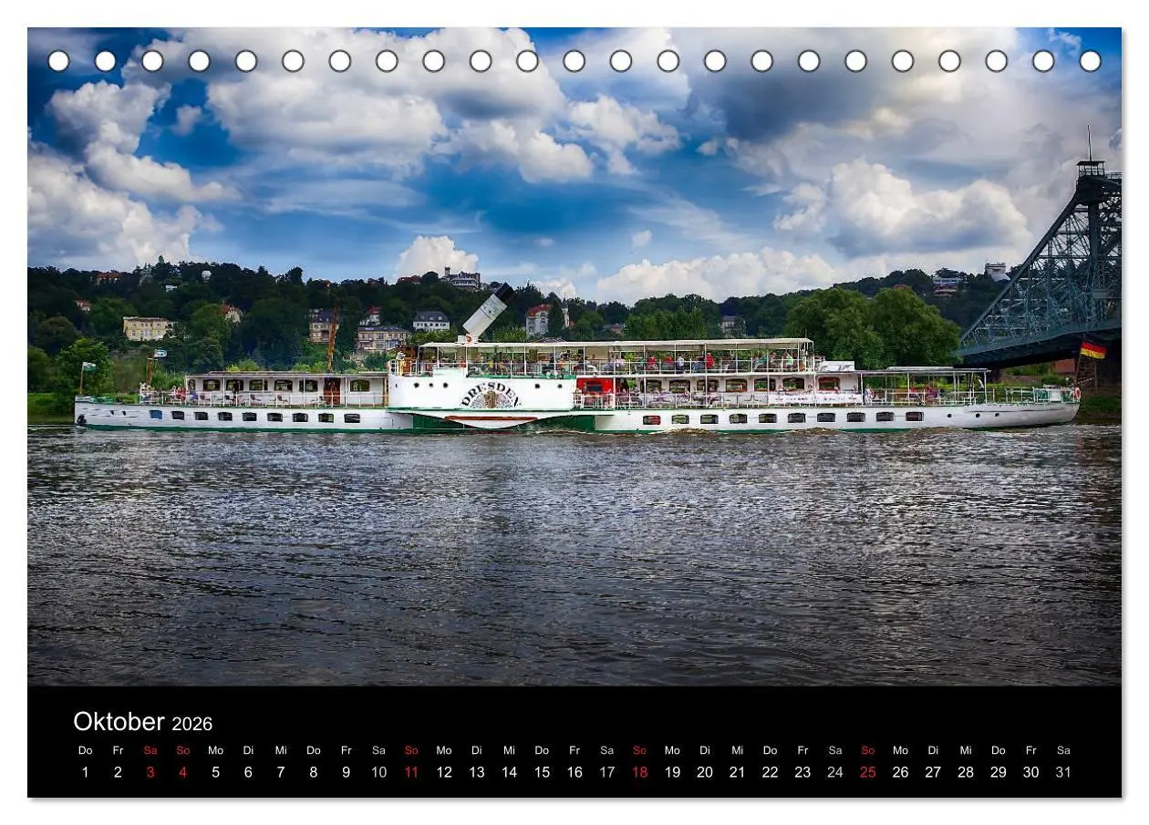 Bild: 9783516059328 | Schaufelraddampfer (Tischkalender 2026 DIN A5 quer), CALVENDO...