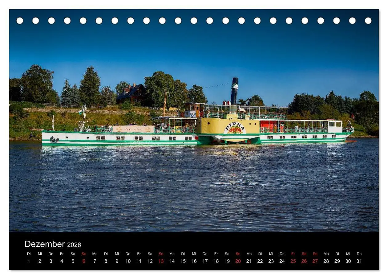 Bild: 9783516059328 | Schaufelraddampfer (Tischkalender 2026 DIN A5 quer), CALVENDO...